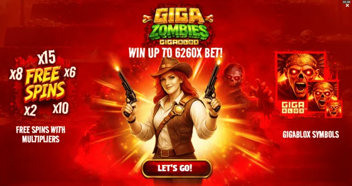 Giga Zombies - meniul principal cu selecția pariului